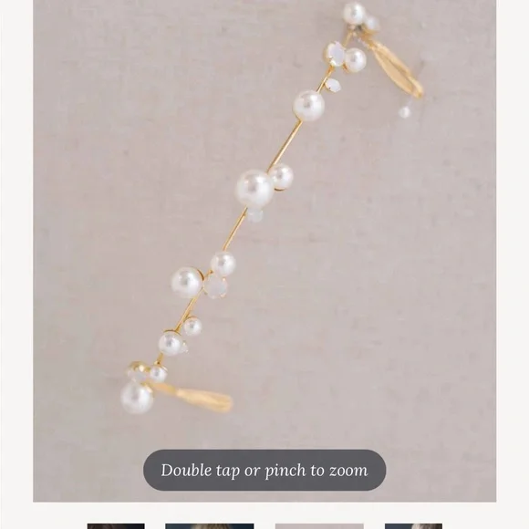 Twigs & Honey pearl and opal constellation headpiece Bridal opal hair vine with pearls, headpiece - Opal and  main image 3